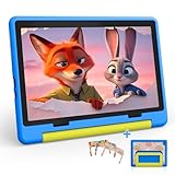 Laptok Kinder-Tablet 10 Zoll, Android Tablet für Kinder, Lernfunktion mit Kindersicherung, 8 GB + 64 GB Ext 1 TB, Octa-Core, Widevine L1, WiFi 6, BT5.0, 5000 mAh, stoßfeste Schutzhülle (blau)
