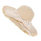 ifundom Mini Strohhut Beige mit Spitze Miniatur Dekoration für Puppen Handgefertigte Mini Hüte für DIY Basteln als Zubehör für Puppen und Dekoration