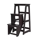 Multifunktionaler Klapptritt mit breiter Plattform und stabilem Pedal, leichtes Aluminium, tragbare Trittleiter für Zuhause und Küche, schwarz, höhenverstellbar