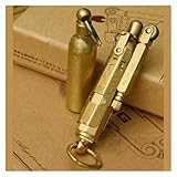 QAQCDAHJI Handgemachtes Trenchfeuerzeug WWI WWII Winddichtes Vintage Kerosin-Pfeifenfeuerzeug und Kupfer-Messing-Brennstoffflasche, Geschenk for Männer, Vater, Ehemann, Großeltern(Gold)