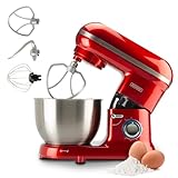 Küchenmaschine - Classic Kitchen Chef - Küchenmixer - Küchenroboter mit 4,5 Liter Fassungsvermögen, 1300-Watt-Motor (Rot)