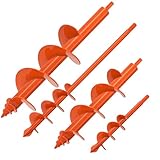 Insaga Schlangenbohrer zum Bepflanzen, 4 Stück, Gartenschneckenbohrer – 4,1 x 22,9 cm, 5,1 x 40,6 cm, 7,6 x 30,5 cm, 8,9 x 40,6 cm, Sicherheitskanten, Spiralbohrer für Zaunpfosten, Blumen, Pflanzen