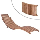 RONGQI Sonnenliege Klappbar, Balkonliege, Gartenliege, Sonnenbett Outdoor, Gartenliegestühle, Freizeitliege, Strandliege, Gartenmöbel, Himmelsliege, Massivholz Teak