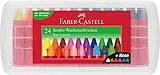 FABER-CASTELL 120034 - Wachsmalkreiden Jumbo 24er Box, inklusive Neon-Farben und Hautfarbe