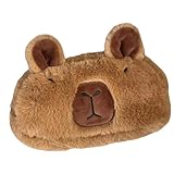Tuxxjzm Capybara Federmäppchen aus Plüsch, Federmäppchen Capybara – niedlicher Stifthalter, formschöner stationärer Stifthalter, Federmäppchen aus Plüsch, Bleistifttasche, Schreibwarentasche für