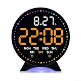 LED-Wecker für Schlafzimmer, multifunktionale Digitaluhr mit Nachtlicht, elektronische Nachttischuhr mit Anzeige, Timer (D)