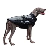 Dociote Hundemantel mit Geschirr - Hundejacke für große Hunde Winter - Wasserabweisender & Warmer Wintermantel Winterjacke mit Pelzkragen & Reißverschluss 6XL Grau