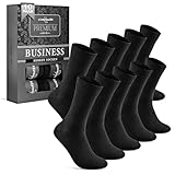 10 Paar Socken Herren 47-50 Schwarz Business Socken Baumwolle Atmungsaktive Anzugsocken 15800