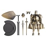 Mittelalterliche Actionfiguren, Actionfigur Multigelenk, Mittelalterliches Ritter-Action-Modell mit mehreren Gelenken, Mobile Desktop Dekoration mit abnehmbarem Sockel für Bücherregal, Nippel