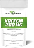 Koffeintabletten 200 mg Pillen Exclusiv nur EINE pro Tag + Superfood für Erwachsene - Koffein Tabletten hochdosierte + vegane Coffein Komplex Tabletten (540 Stück GOLD Rabatt)