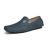 Bruno Marc Herren Klassische Mokassins Flache Slipper Slip on Penny Loafer Weich Comfort Schuhe Bootsschuhe,Size 43,Marine,3251314