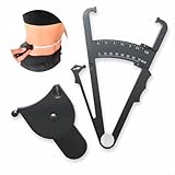 wilcractk Körperfettmessgerät Set mit Caliper und Körpermaßband schwarz – Fettmesszange & Maßband zur präzisen Körperfettanalyse ideal für Fitness, Diät & Körpermessung