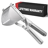 Shoxil Kartoffelpresse Edelstahl Guter Griff, Kartoffelstampfer Edelstahl Profi Stampfer Küchenwerkzeug Obstpresse Babynahrung Stampfer