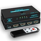 SGEYR Hdmi Splitter, Hdmi Switch, Hdmi Splitter 4k@60Hz, Hdmi Switch 3 In 1 Out, Hdmi Verteiler, Hdmi Mehrfachstecker, Hdmi Splitter mit Fernbedienung, Hdmi Kabel Splitter, fur PS4/3 Xbox Windows