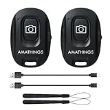 AMATHINGS 2 Stück Bluetooth Shutter Fernbedienung Wiederaufladbar mit USB C und Handgelenkschlaufe Selbstauslöser Handy für Smartphones und Tablets