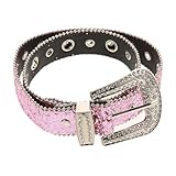 SAFIGLE Verstellbarer Damen Taillengürtel mit Strass 38cm Breiter Jeans und Kleidergürtel aus Robustem Material Modischer Hüftgürtel für Alltag und Party