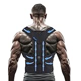 lifelove Rückenstützgurt – Verstellbarer Haltungstrainer für Männer & Frauen, atmungsaktiv & leicht, Einheitsgröße bis 110 cm (Black Blue)