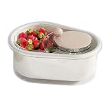 Obstreinigungsschleuder Obst und Gemüseschrubber Salatschleuder – Obstwaschschleuder m'it Bürste und Waschschüssel, Leicht zu Reinigen, Gemüses und Obstschleuder für Grüngemüse, Kräuter, Beeren, Obst