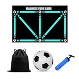 Lahdrhab Fußball-Fußarbeit-Trainingspolster-Set, Fußball-Trainingsmatte, Tragbare Dribbling-Sporthilfe, Langlebige Fußballmatte