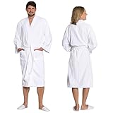 ZOLLNER Bademantel in weiß - hautfreundlich und super saugstark - für Damen und Herren - Baumwolle - Größe S - waschbar bis 95°C - Hotelqualität - Oeko Tex® zertifiziert