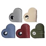 Kabelbinder aus Leder mit Druckknopf - Tragbarer USB-Kabelhalter aus PU-Leder, Kabelbinder | Cord Organizer, Kabel-Organizer, Kabelmanagement, herzförmiger Datenkabel-Ohrhörerhalter