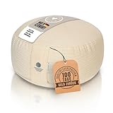 Inner Peace Yoga Kissen Rund Cord 33 x 16 cm XL | Meditationskissen Rund | Bio-Baumwolle & Bio-Dinkelfüllung | Yogakissen Sitzkissen | Made in Germany (Sand)