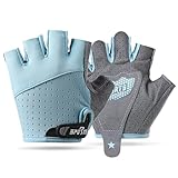 FYting Fahrradhandschuhe Kinder,Reithandschuhe Kinder,Fingerlose Handschuhe,Bequeme Atmungsaktive, Schutzpalmen für Eislauf, Roller,Sportarten Im Freien, Sportunterricht(Blau,L)