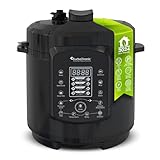 TurboTronic Druckkochtopf 6L mit 2x Topf Edelstahltopf und beschichtet, Dampfgarer, Multikocher, elektrischer Schnellkochtopf, Dampfkochtopf Schwarz