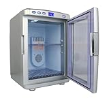 JUNG CR8062 Mini Kühlschrank 20L Glastür tragbar Kühl- und Heizfunktion leise Minikühlschrank LCD-Display tragbar für Auto Büro Camping Zuhause 12V 220V leiser Kompaktkühlschrank
