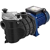 Vevor Pumpe für Pool, Filtration, 18.000 l/h, Pumpe für Wasserzirkulation, herausnehmbarer Filter, 1 HP Pumpe aus Kunststoff, 750 W, 3450 U/min, 50 °C, 2 Schläuche, Montage für Pools, Spas