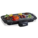 ARDES - Elektrogrill Rauchfrei 2200 W Tragbarer elektrischer Balkongrill Grill für Innen- und Außenbereich Schwarze Farbe Modell AR1B01, Schwarz