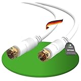 conecto Antennenkabel SAT Kabel Koaxialkabel Satellitenkabel TV 0,50m doppelt geschirmt F-Stecker, für HDTV, Receiver, Satellit, Internet, DAB, Radio, weiß