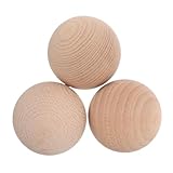 BESPORTBLE 3st Golfkrocket Holzkugeln Für Erwachsene Runde Holzkugeln Zum Basteln Kleine Holzkugeln Zum Basteln Minigolfbälle Krocketbälle Golfballhalter Aus Holz Golfball- Buche Beige