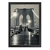 Albyco - Klapprahmen A4, Plakatrahmen, Wechselrahmen, Easy-Click-System - Fotorahmen, Posterrahmen, Frame, Rahmen A4 Format - 21 x 29,7 cm - Dicke des Rahmens 25 mm - Farbe: Schwarz - Metall