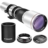 Leistungsstarkes manuelles Teleobjektiv 500 mm/1000 mm f/8 für Nikon D500, D600, D610, D700, D750, D800, D810, D850, D3100, D3200, D3300, D3400, D3500, D500 000, D 5200, D5300, D5500, D5600, D7100,