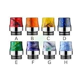 810er Drip Tip aus Edelstahl und Epoxidharz, mit Spit-Schutz, in acht Farben (weiß)