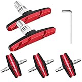 SenluKit 4 Paar V Fahrradbremsbeläge,V-Brake Fahrrad Bremsbeläge Für Shimano, Tektro, Avid, Clarks, Contec, Sram, XLC Bremsleistung, Langlebige & Passgenaue Bremsklötze 70 mm
