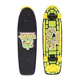 Teenage Mutant Ninja Turtles Kinder-Skateboard Shorty Cruiser mit lustiger TMNT-Vintage-Grafik auf Deck und Griffband! 60 mm x 45 mm Räder, Karbonstahl, ABEC 3-Gang-Kugellager