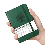 RETTACY Notizbuch klein, DIN A6 Liniert mit 160 Seiten, 100 g/m² Papier, Hardcover Heft für Schule, Uni und Reise, Dunkelgrün(105 x 148mm)