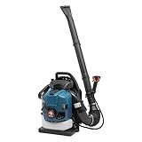 Benzin Laubbläser Rückentragbar, 75,6CC 4-Takt Motor Blasgerät Laubgebläse, 7000r/min, 14,1m ³/s, Einstellbare Geschwindigkeit, für Yard, Garten