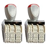 ZwaitL 2 verstellbare englische Datumsrollenstempel ABS Liniendatum für Dokumentenverwaltung, Scrapbooking, Verpackung, Büro, Dokument mit Griff