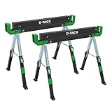 D-TACK 2x Arbeitsbock Multifunktion | Höhenverstellbarer Sägebock |Metallbock mit Anti-Rutsch-Beschichtung | Faltbock mit einer Tragkraft bis zu 1180 kg pro Paar