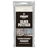 SCHRADER Silber Putztuch - Silberpflegetuch zum Polieren, zur Entfernung von Anlaufstellen - Schmuckreinigungstuch mit natürlichen Polierstoffen - 1 Tuch - Made in Germany