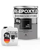 Mr. Epoxy Epoxidharz Bodenbeschichtung (10 kg, RAL 7036 Platingrau) - 2K Betonfarbe für Garagen, Keller & Werkstatt Boden - Flüssigkunststoff Epoxid Grundierung und Bodenversiegelung