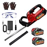 Timisea Heckenschere Akku 21V mit 2X 4000 mAh Akkus, Brushless Motor, Doppelte Sicherheitsschalter, Leise unter 77 dB(A), für Heckenschnitt und Strauchschnitt