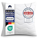 Gentle North Hochwertige Kopfkissen 80x80 cm groß in Hotelqualität - Flauschiges, gut gefülltes Schlafkissen für Allergiker geeignet (Ökotex 100 Zertifiziert) - 60° Waschbar