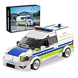 SymGrpu Europäischer Polizeiwagen Bausteine Bausatz, Stadt Polizeiauto Klemmbausteine, STEM Pädagogisches Fahrzeug Modell Spielzeug, Geschenk für Erwachsene Teens Kinder ab 14 Jahren (430PCS)
