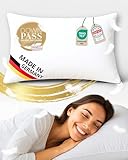 nøvera 3-Kammer Daunenkissen 40x80 Deluxe - Made in Germany | Kopfkissen 40x80 Daunen | Ideal für Allergiker | Bettkissen extra flauschig & stützend | Federkissen | Schlafkissen | Kissen Bett