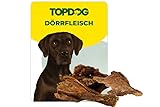Topdog Rinderdörrfleisch für Hunde 250g - Dörrfleisch als Kaustreifen - 100% getrocknetes Schlundfleisch ohne Zusatzstoffe - Besonders schmackhaft und voll verdaulich