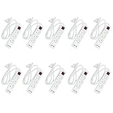 Tayg 10er-Pack Steckdosenleiste mit USB - Steckdosenverlängerung 1,4 m, Leistung 250 V, 16 A, 3.680 W, Steckdosenleiste zur Wandmontage, Überspannungsschutz, Steckdosenleiste mit Schalter, 3